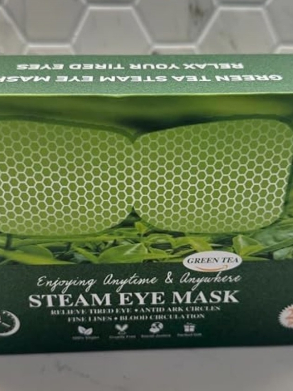 Green Tea Steam Eye Mask - Soothing Green Eye Mask for Relaxation - 20 Pack